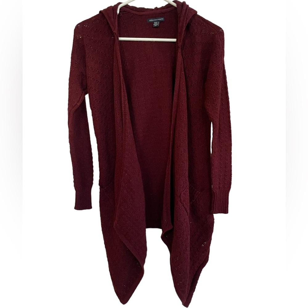 American Eagle Maroon Knit Cardigan Size XS EUC